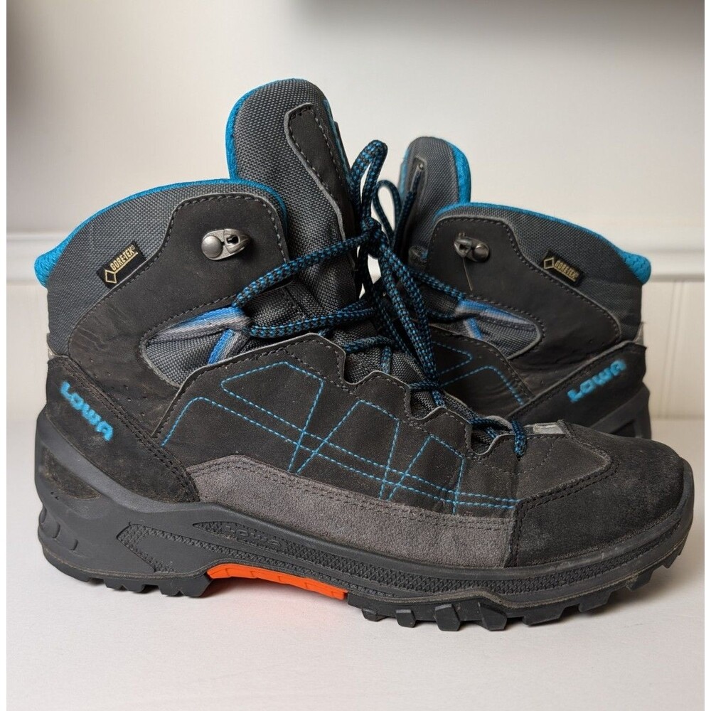 Lowa Approach GTX Mid Junior Gray Blue Hiking Boots Youth - Boys Size US 6.5M